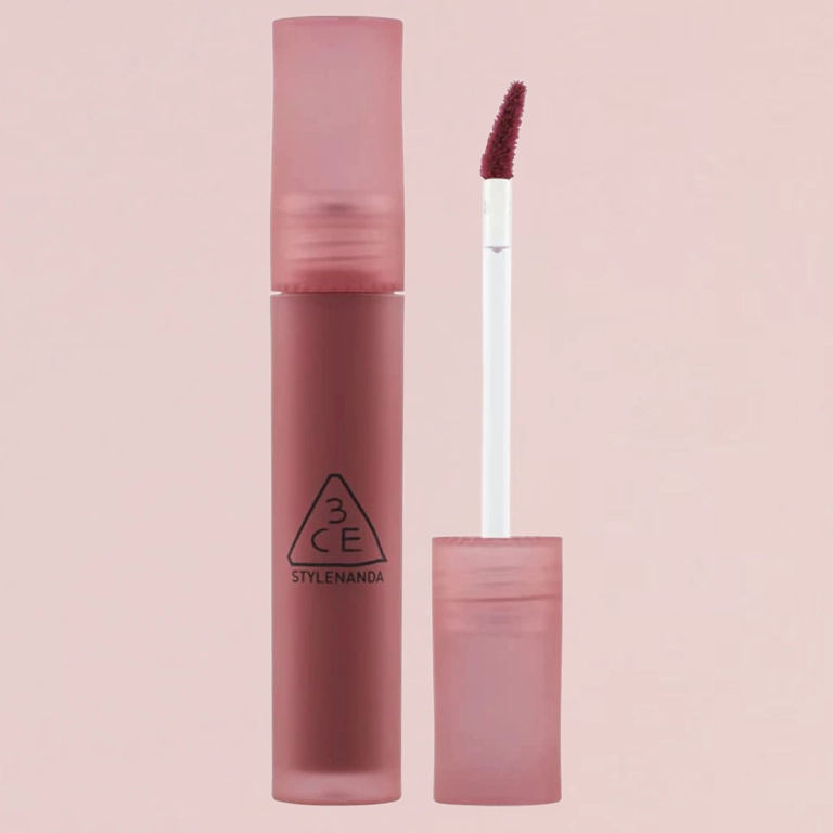 3CE BLUR WATER TINT(4.6g) soft lip with less smear with a blurry finish (#DOUBLE WIND) with sun cream(1ml*3ea)